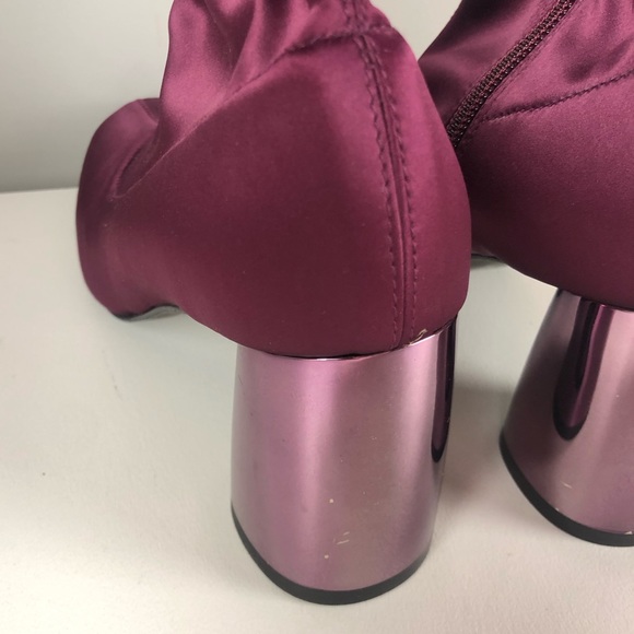 Free People Sock Bootie Boot Metallic Mirror Heel NEW - Picture 6 of 7